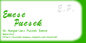 emese pucsek business card
